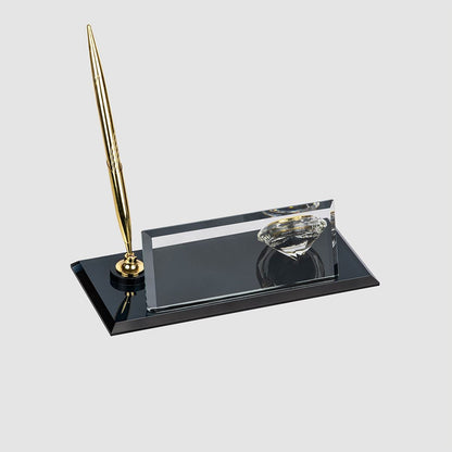 Glass Desk Name Plate - Golden