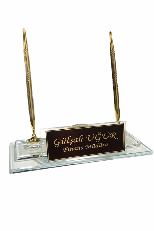 Glass Desk Name Plate