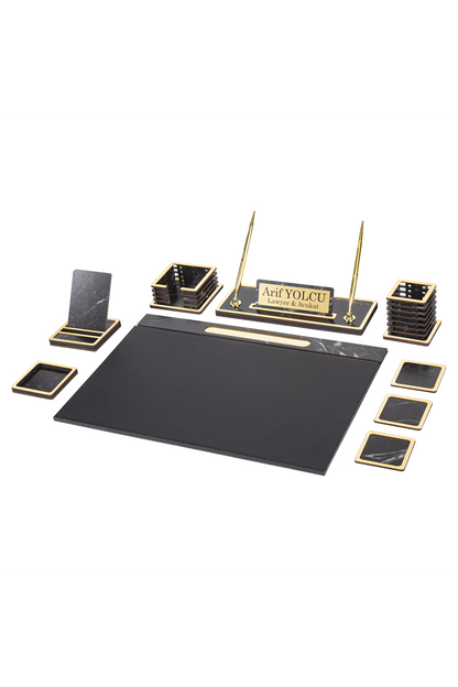 VESTA Wooden Desk Set - 10 Accessories