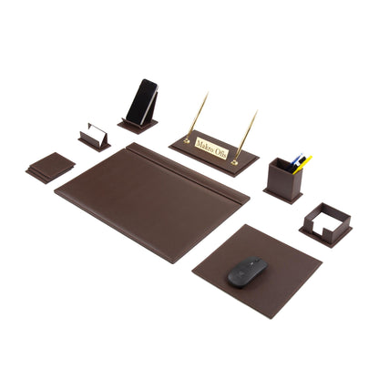 VENUS Leather Desk Set - 12 Accessories - White